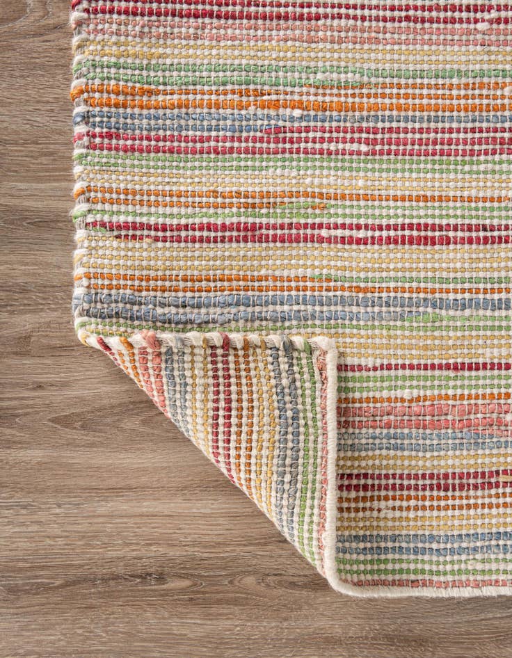 Detail image of  2' x 6' 1  Hand Woven Happy Rugs Rainbow Weave Runner