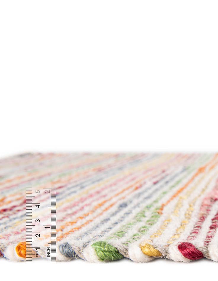 Detail image of  2' x 6' 1  Hand Woven Happy Rugs Rainbow Weave Runner
