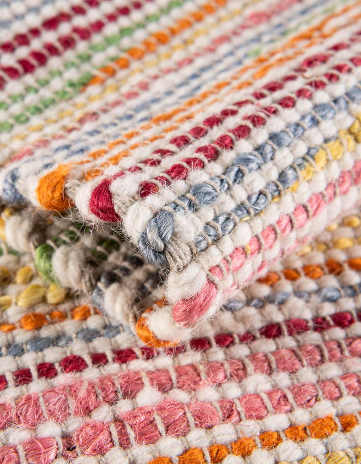 Detail image of  2' x 6' 1  Hand Woven Happy Rugs Rainbow Weave Runner