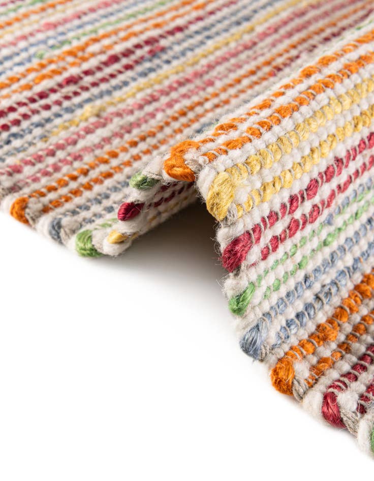 Detail image of  2' x 6' 1  Hand Woven Happy Rugs Rainbow Weave Runner