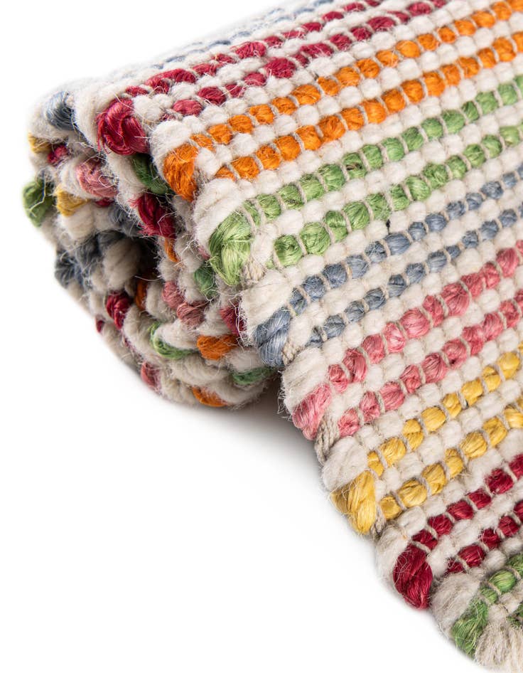 Detail image of  2' x 6' 1  Hand Woven Happy Rugs Rainbow Weave Runner