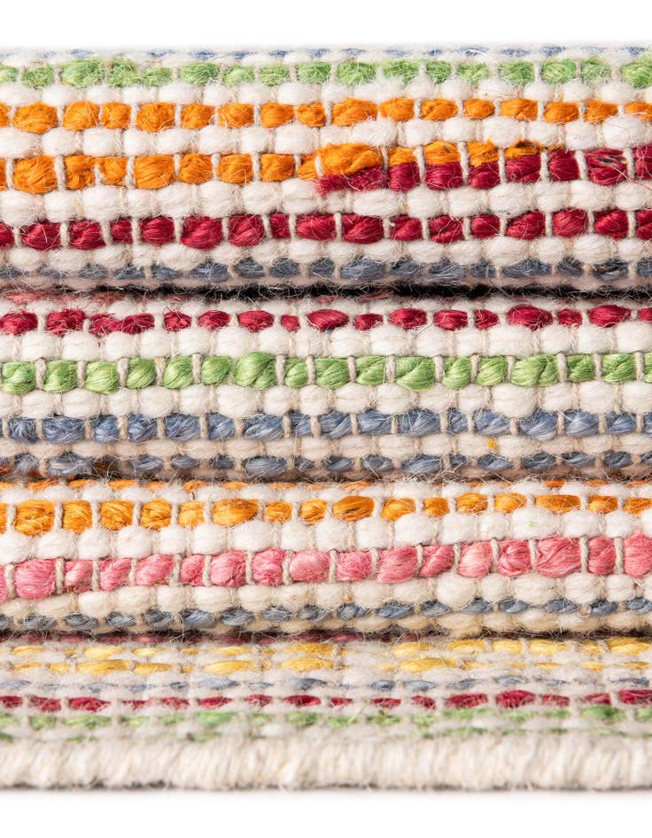 Detail image of  2' x 6' 1  Hand Woven Happy Rugs Rainbow Weave Runner