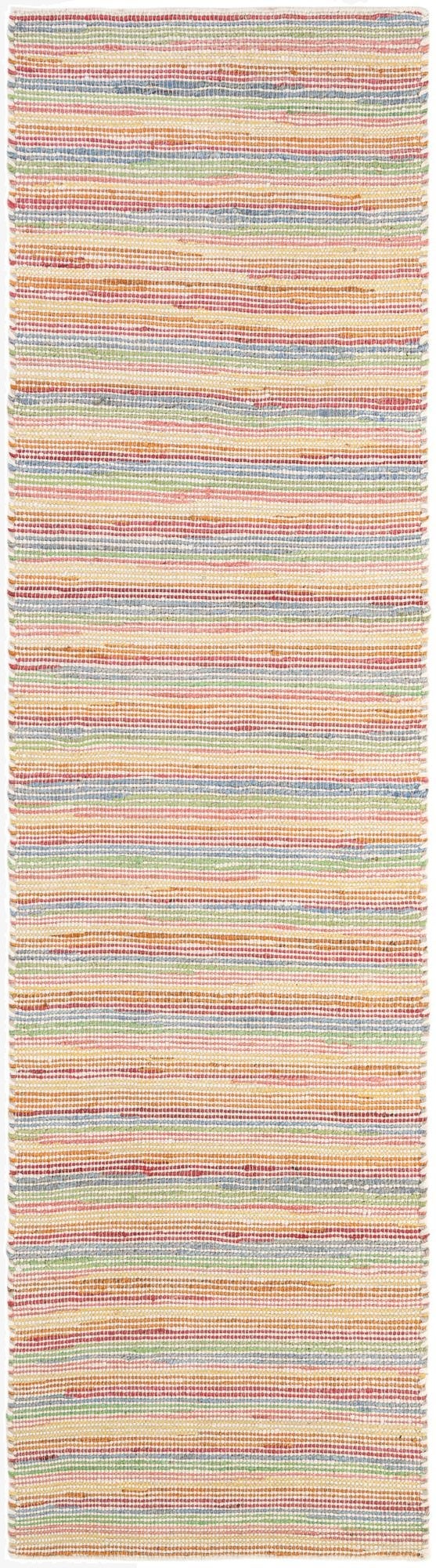  2' 7 x 10'  Hand Woven Happy Rugs Rainbow Weave Runner