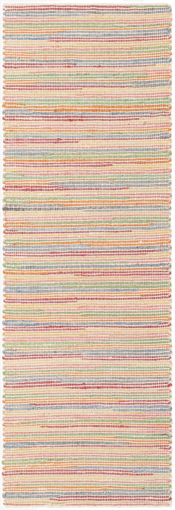  2' x 6' 1  Hand Woven Happy Rugs Rainbow Weave Runner