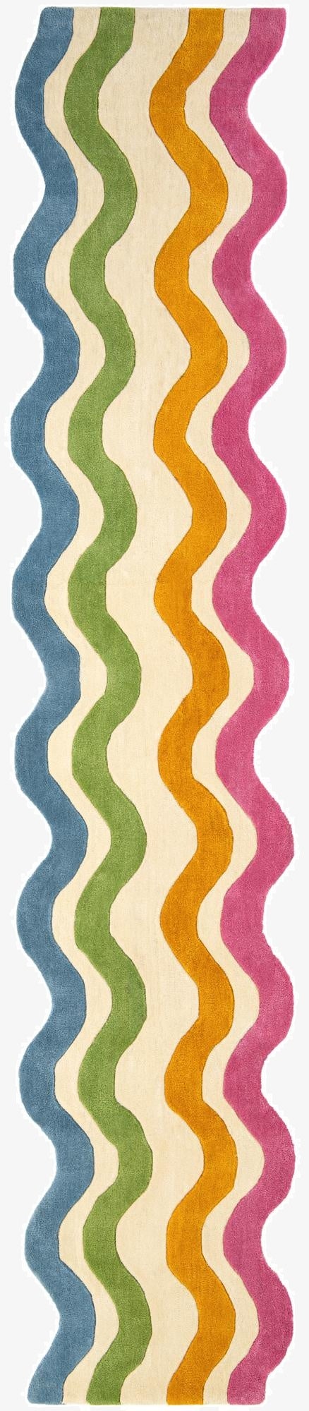  2' 7 x 13' 1 Happy Rugs Wavy Wool Runner