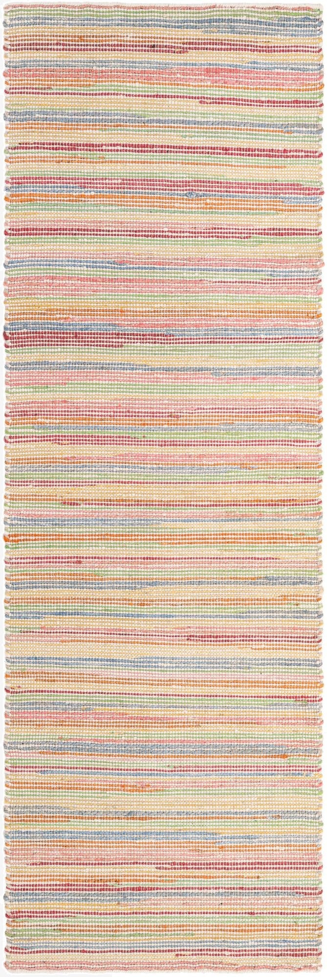  2' 7 x 8'  Hand Woven Happy Rugs Rainbow Weave Runner