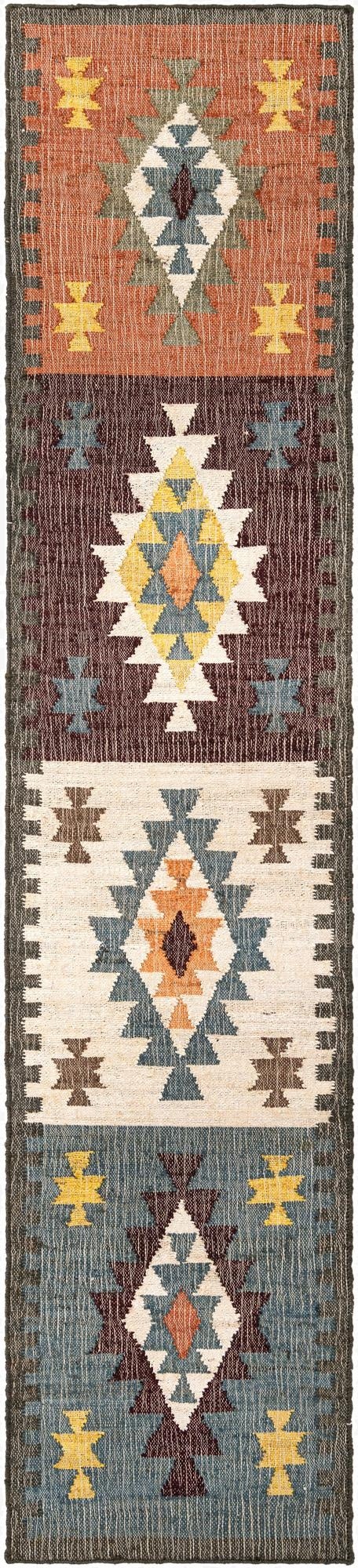  2' 7 x 12'  Hand Woven Kala Handwoven Jute Runner Rug