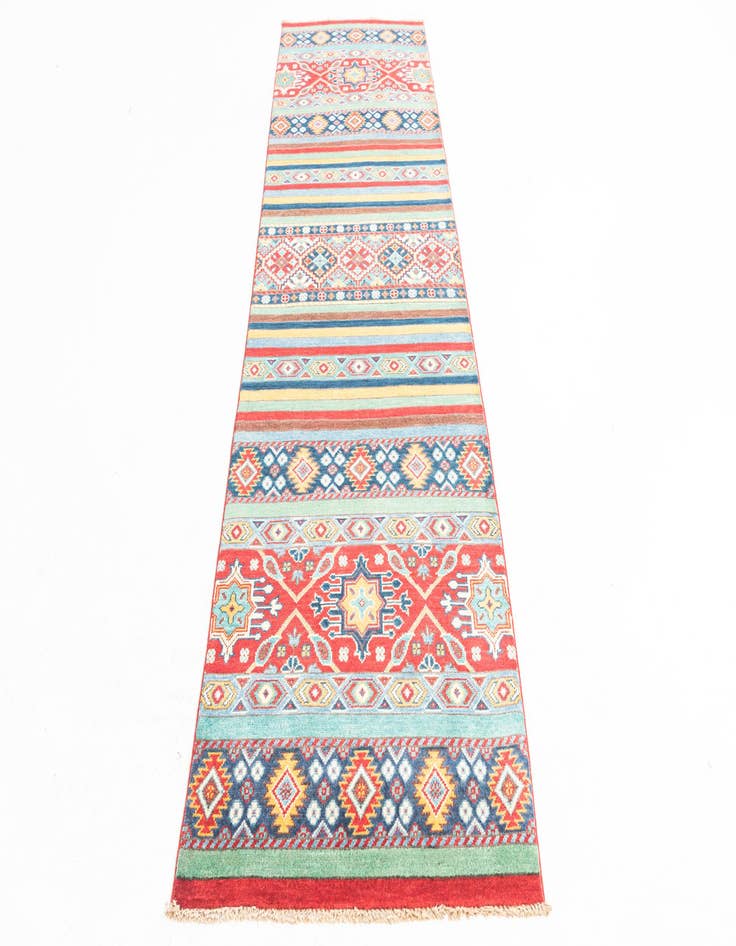 Detail image of  2' 9 x 10'  Hand Knotted Kazak Runner Rug