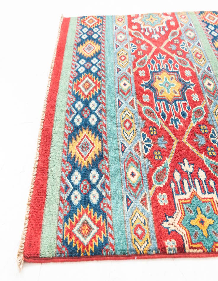 Detail image of  2' 9 x 10'  Hand Knotted Kazak Runner Rug