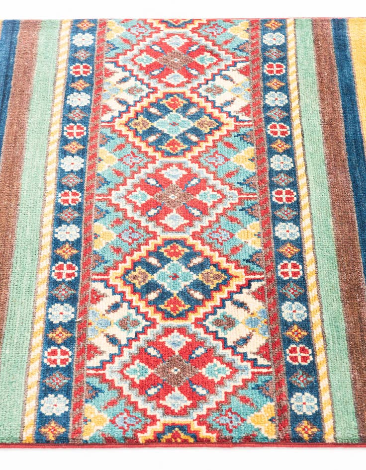 Detail image of  2' 9 x 10'  Hand Knotted Kazak Runner Rug