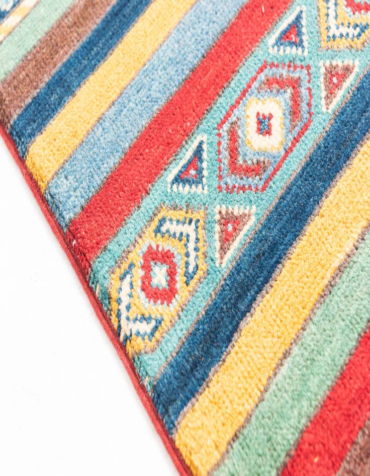 Detail image of  2' 9 x 10'  Hand Knotted Kazak Runner Rug
