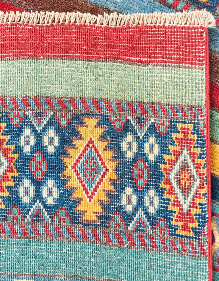 Detail image of  2' 9 x 10'  Hand Knotted Kazak Runner Rug