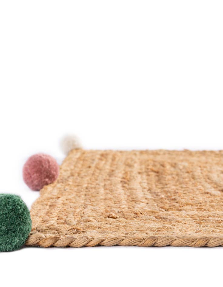 Detail image of  2' x 6' 1  Hand Braided Kids Braided Jute Runner Rug