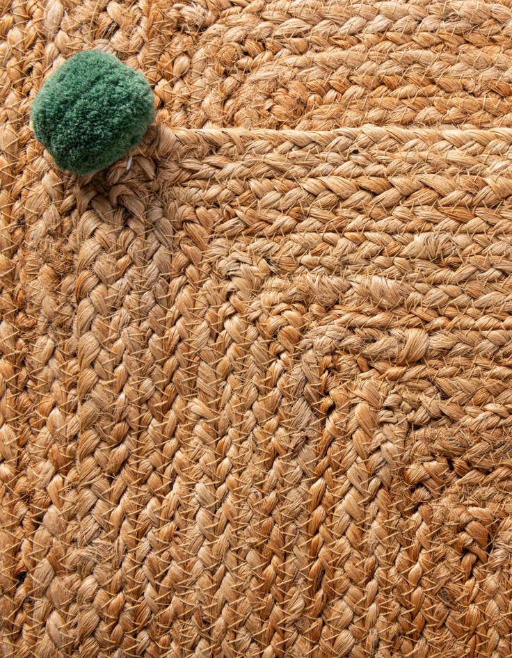 Detail image of  2' x 6' 1  Hand Braided Kids Braided Jute Runner Rug