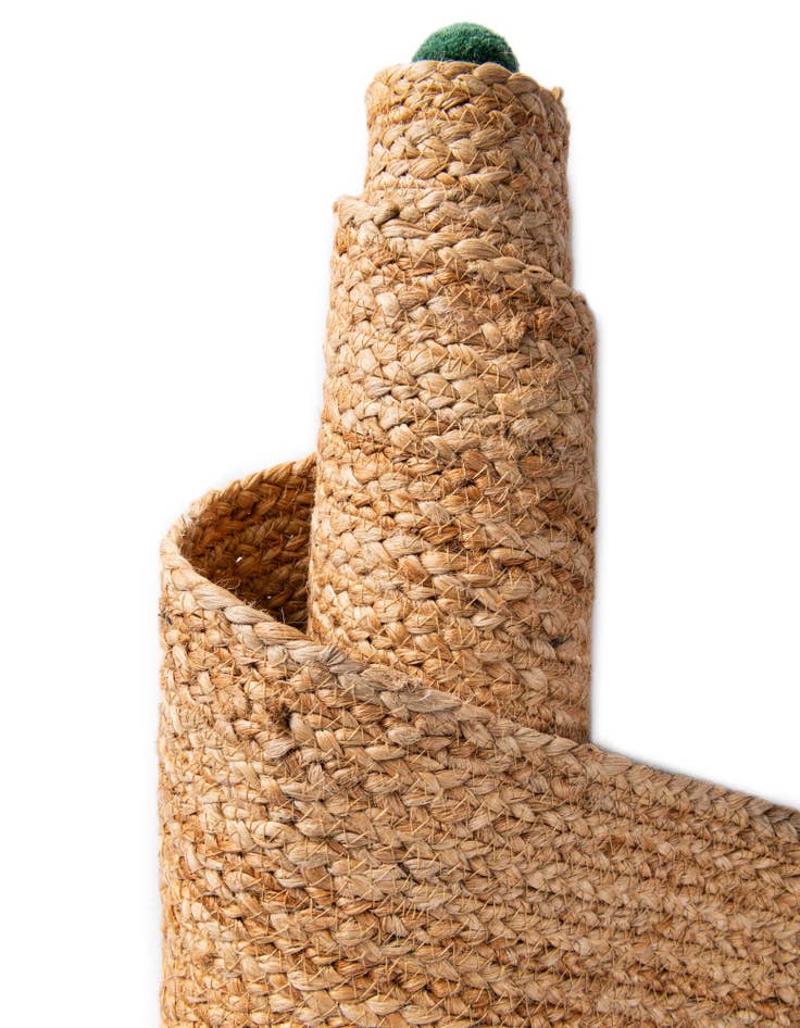 Detail image of  2' x 6' 1  Hand Braided Kids Braided Jute Runner Rug