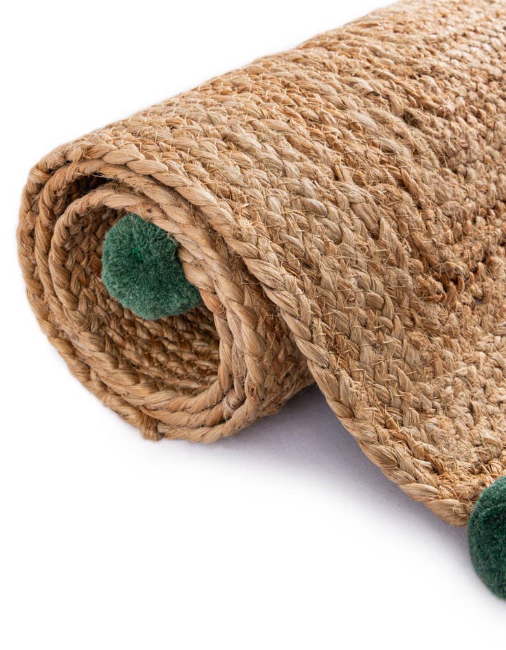 Detail image of  2' x 6' 1  Hand Braided Kids Braided Jute Runner Rug