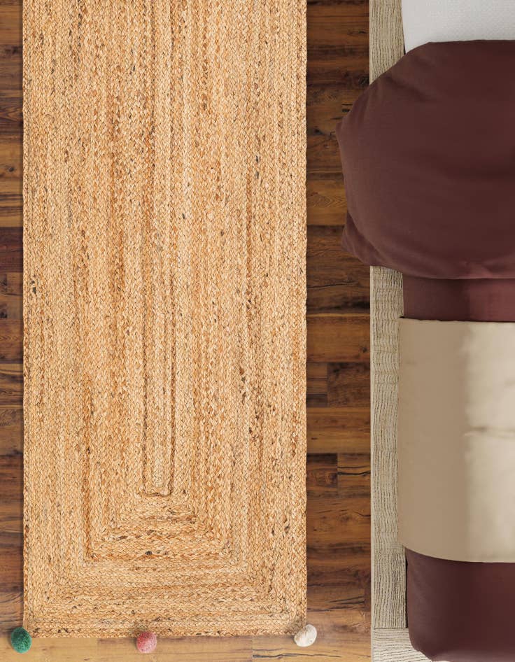 Detail image of  2' x 6' 1  Hand Braided Kids Braided Jute Runner Rug