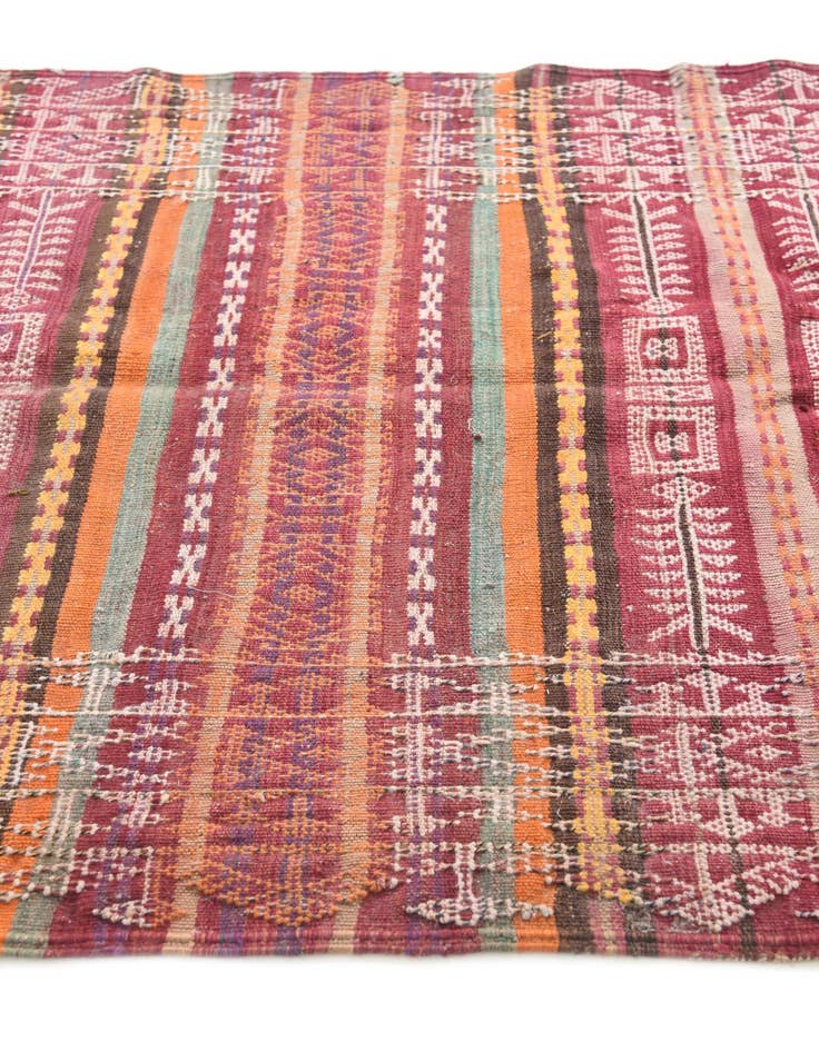 Detail image of  4' x 9'  Hand Woven Kilim Afghan Wool Runner Rug