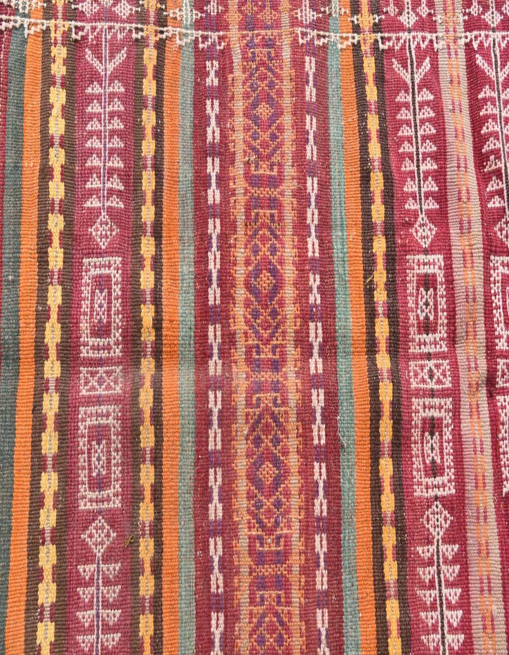 Detail image of  4' x 9'  Hand Woven Kilim Afghan Wool Runner Rug