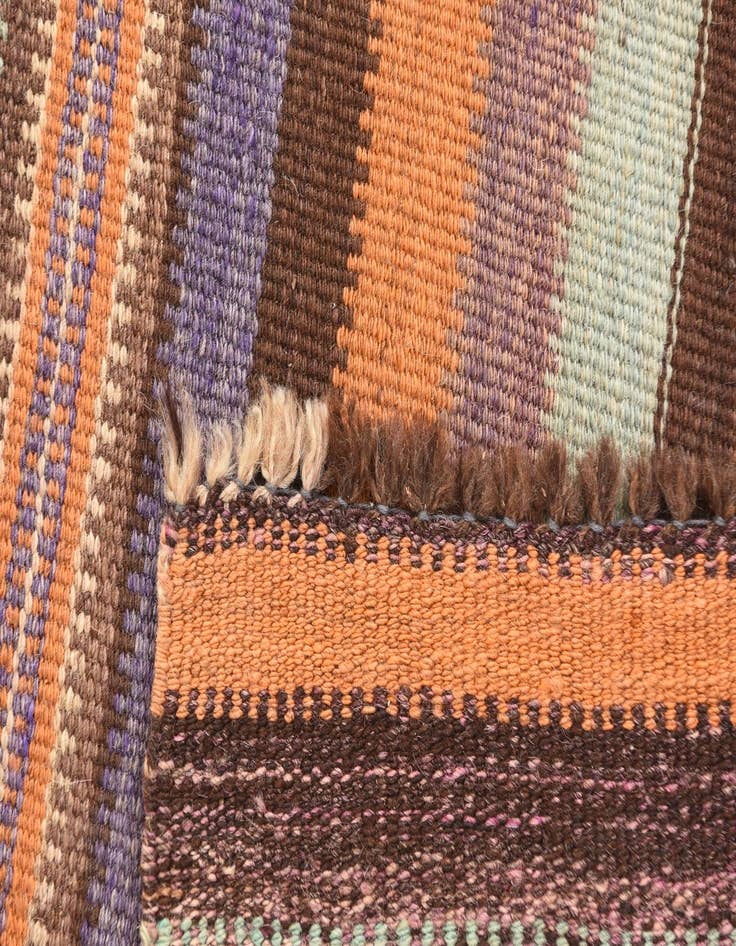 Detail image of  4' 4 x 12' 9  Hand Woven Kilim Afghan Wool Runner Rug