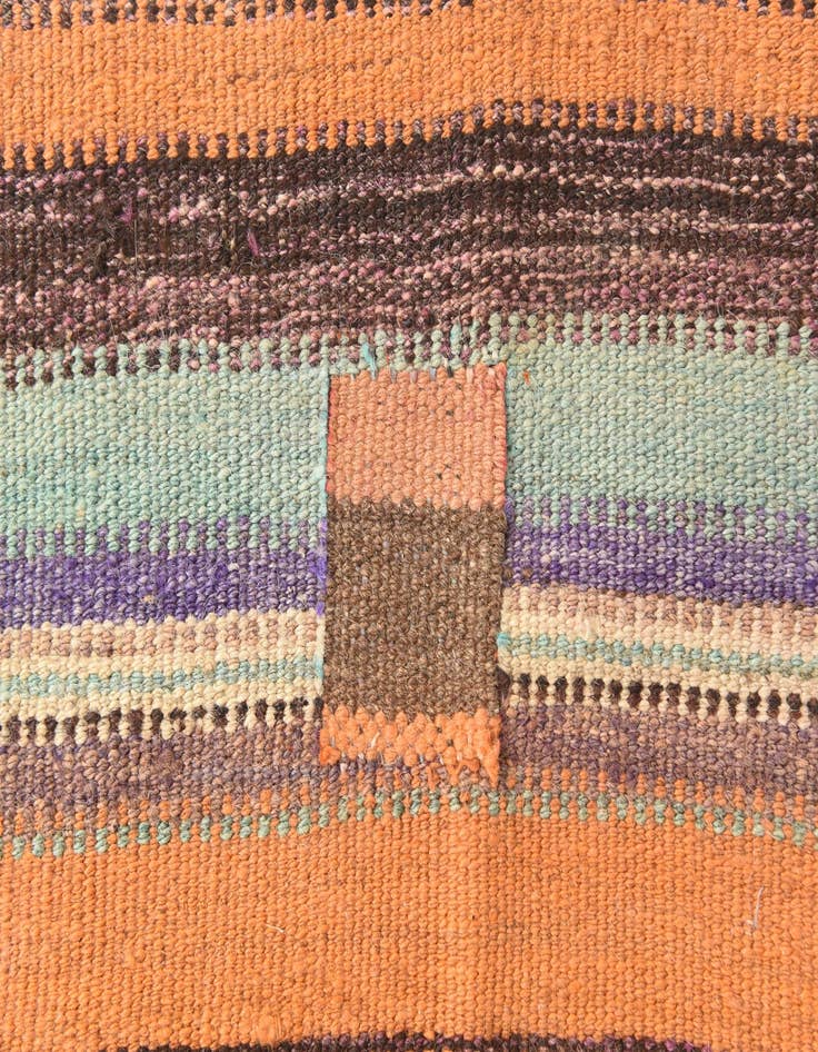 Detail image of  4' 4 x 12' 9  Hand Woven Kilim Afghan Wool Runner Rug