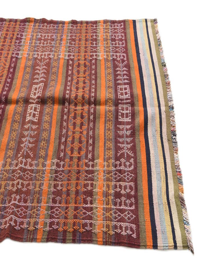 Detail image of  4' x 10' 2  Hand Woven Kilim Afghan Wool Runner Rug