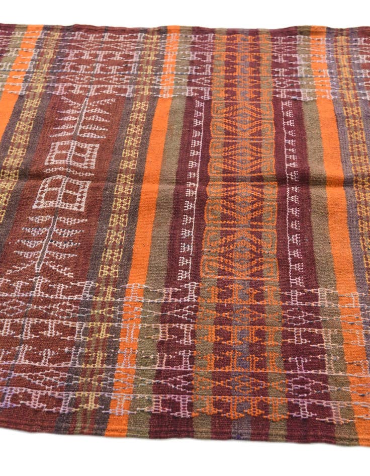Detail image of  4' x 10' 2  Hand Woven Kilim Afghan Wool Runner Rug