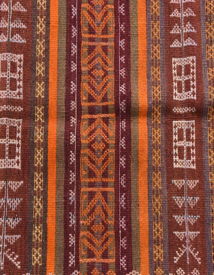 Detail image of  4' x 10' 2  Hand Woven Kilim Afghan Wool Runner Rug