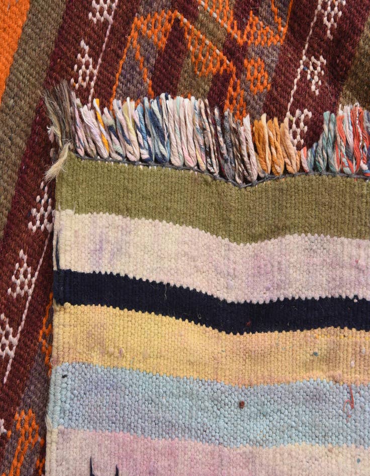 Detail image of  4' x 10' 2  Hand Woven Kilim Afghan Wool Runner Rug