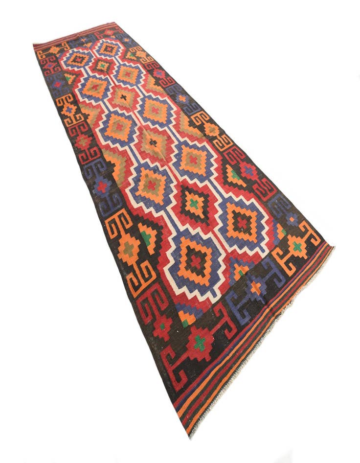 Detail image of  5' x 13' 5  Hand Woven Kilim Afghan Wool Runner Rug