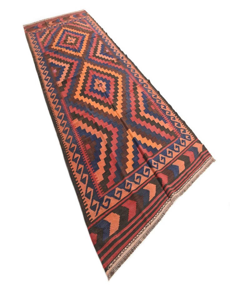 Detail image of  5' x 11' 6  Hand Woven Kilim Afghan Wool Runner Rug