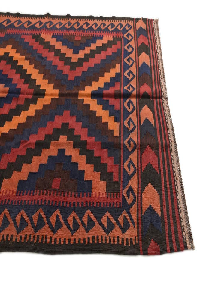 Detail image of  5' x 11' 6  Hand Woven Kilim Afghan Wool Runner Rug