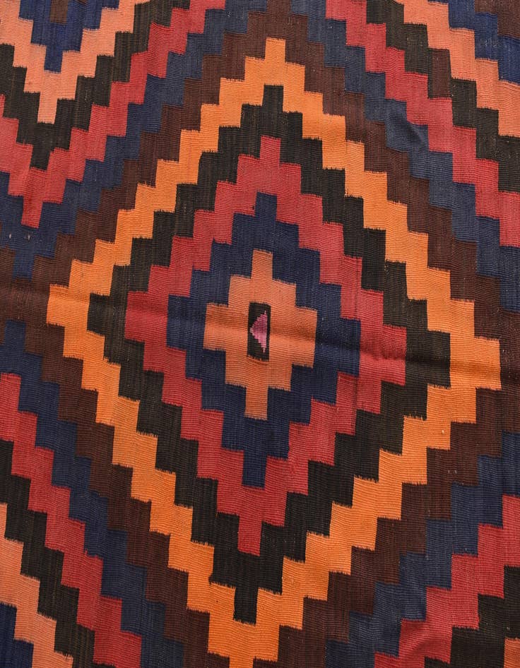 Detail image of  5' x 11' 6  Hand Woven Kilim Afghan Wool Runner Rug