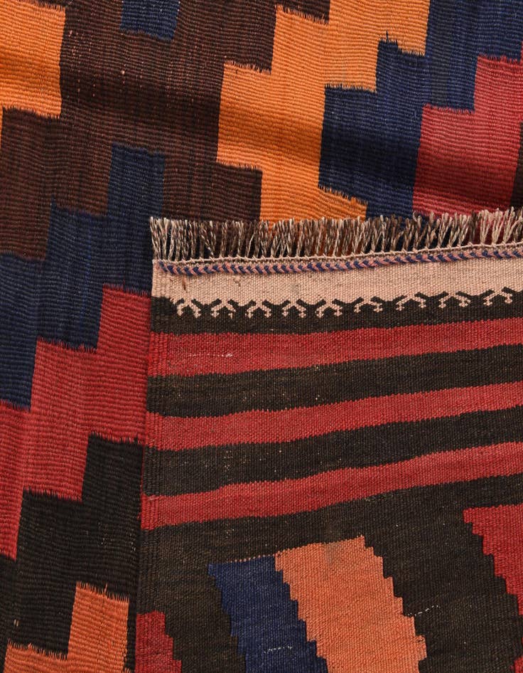 Detail image of  5' x 11' 6  Hand Woven Kilim Afghan Wool Runner Rug