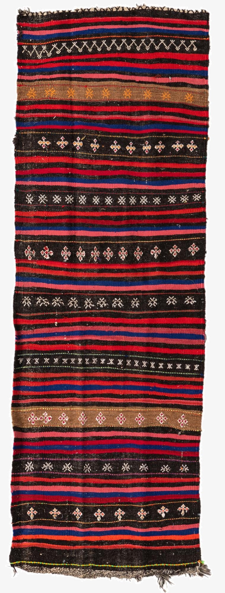  2' 4 x 6' 10  Hand Woven Kilim Afghan Wool Runner Rug