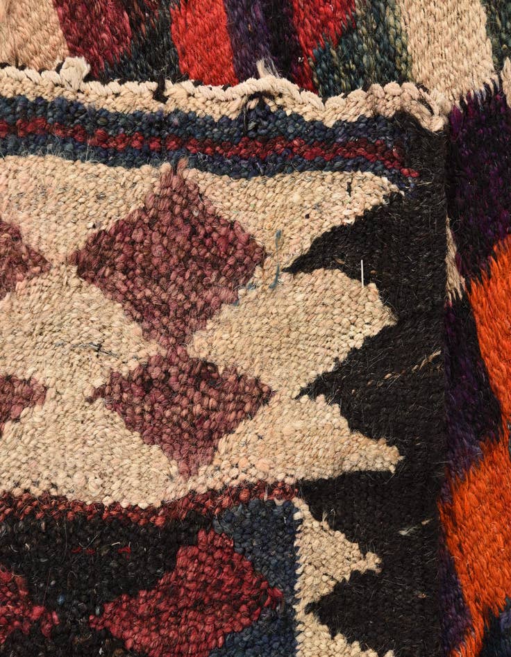 Detail image of  5' x 9' 6  Hand Woven Kilim Fars Wool Runner Rug
