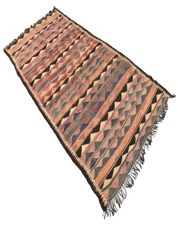 Detail image of  4' 8 x 9'  Hand Woven Kilim Fars Wool Runner Rug