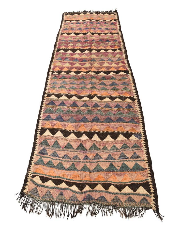 Detail image of  4' 8 x 9'  Hand Woven Kilim Fars Wool Runner Rug