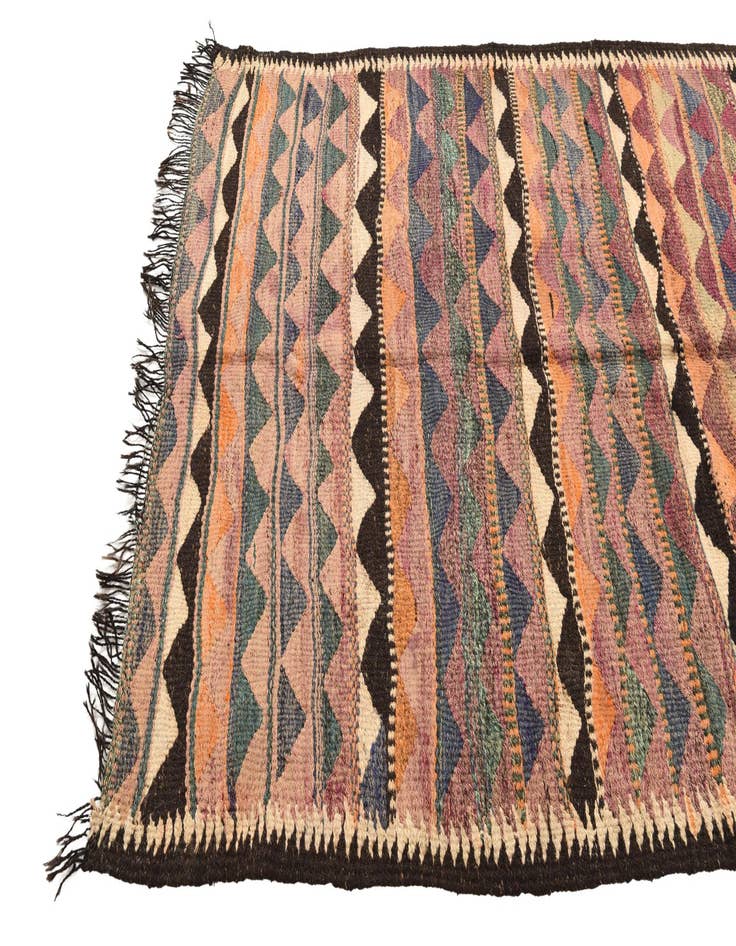 Detail image of  4' 8 x 9'  Hand Woven Kilim Fars Wool Runner Rug