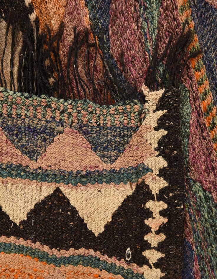 Detail image of  4' 8 x 9'  Hand Woven Kilim Fars Wool Runner Rug