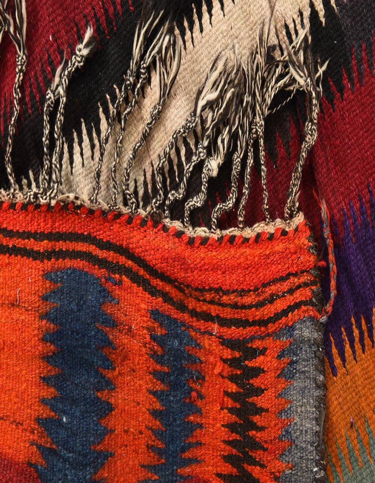 Detail image of  5' x 10' 7  Hand Woven Kilim Fars Wool Runner Rug