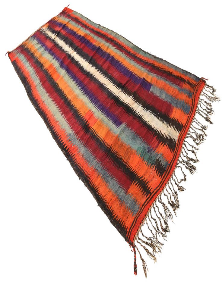 Detail image of  5' x 10' 7  Hand Woven Kilim Fars Wool Runner Rug