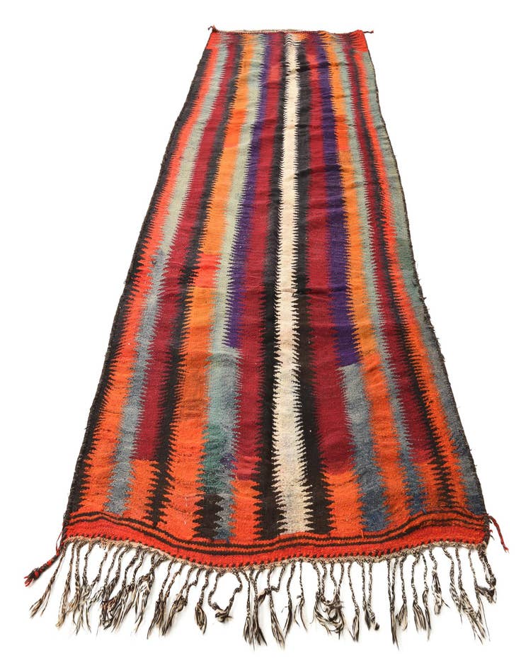 Detail image of  5' x 10' 7  Hand Woven Kilim Fars Wool Runner Rug