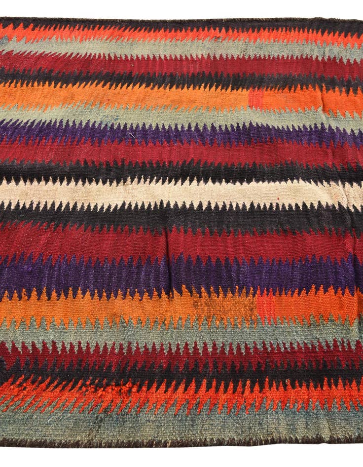 Detail image of  5' x 10' 7  Hand Woven Kilim Fars Wool Runner Rug