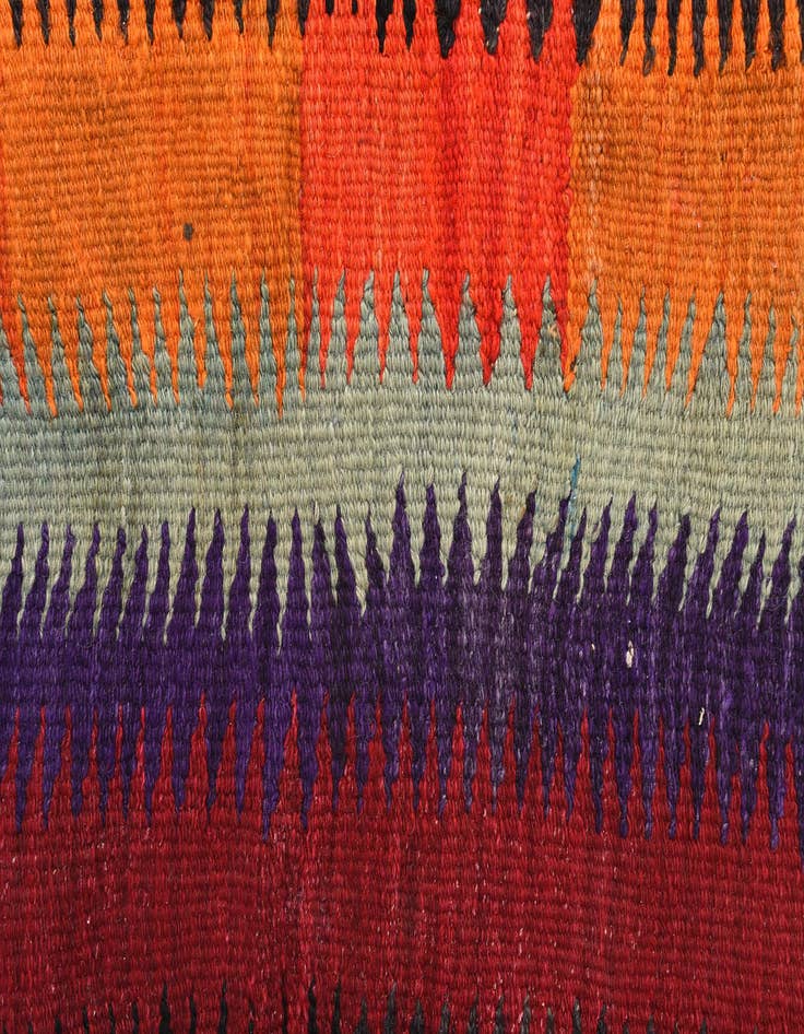Detail image of  5' x 10' 7  Hand Woven Kilim Fars Wool Runner Rug