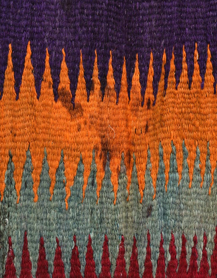 Detail image of  5' x 10' 7  Hand Woven Kilim Fars Wool Runner Rug