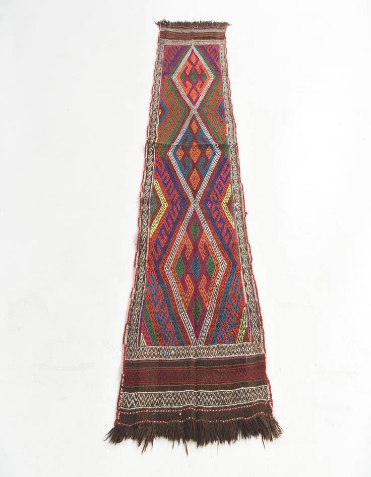 Detail image of  2' 3 x 8' 2  Hand Knotted Kilim Fars Persian Wool Runner Rug