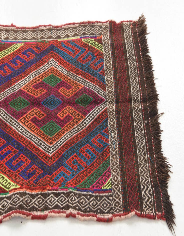 Detail image of  2' 3 x 8' 2  Hand Knotted Kilim Fars Persian Wool Runner Rug