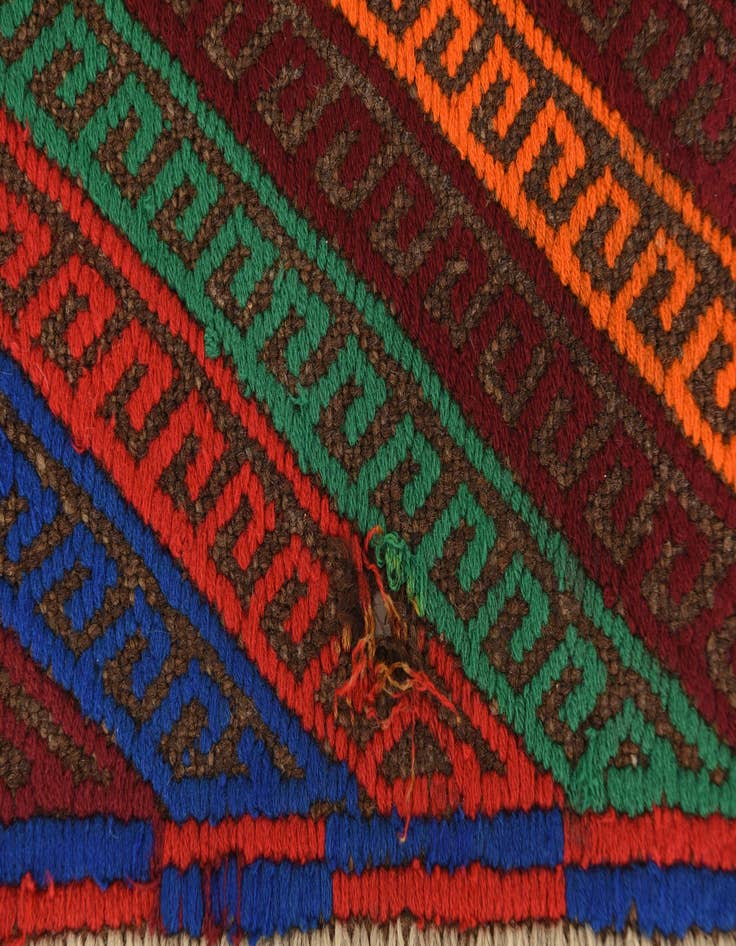 Detail image of  1' 10 x 6' 9  Hand Knotted Kilim Fars Persian Wool Runner Rug