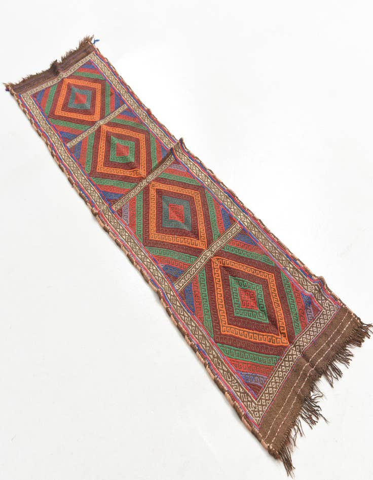 Detail image of  1' 10 x 6' 9  Hand Knotted Kilim Fars Persian Wool Runner Rug